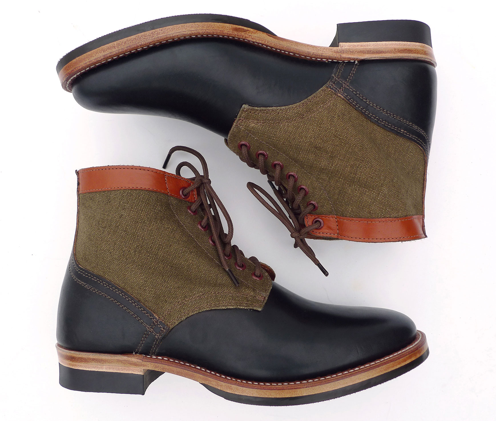 “TROOPER Boots” Type II, NOS military canvas x Black Leather issue