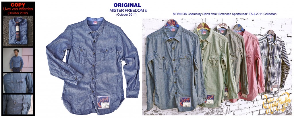 2012 "Uwe Van Afferden" knock-off of our MF® "NOS chambray" American Sportswear Collection ©2011
