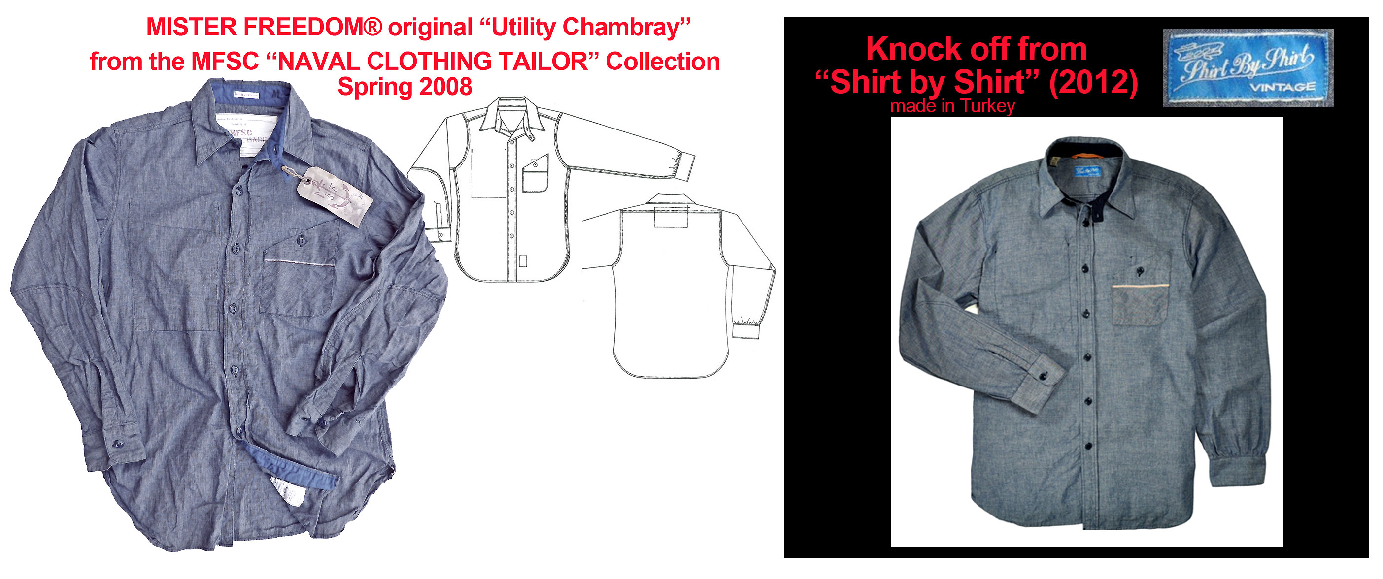 2012 "Shirt by Shirt" knock-off of MF® Utility Chambray ©2008 2012 "Shirt by Shirt" knock-off of MF® Utility Chambray ©2008