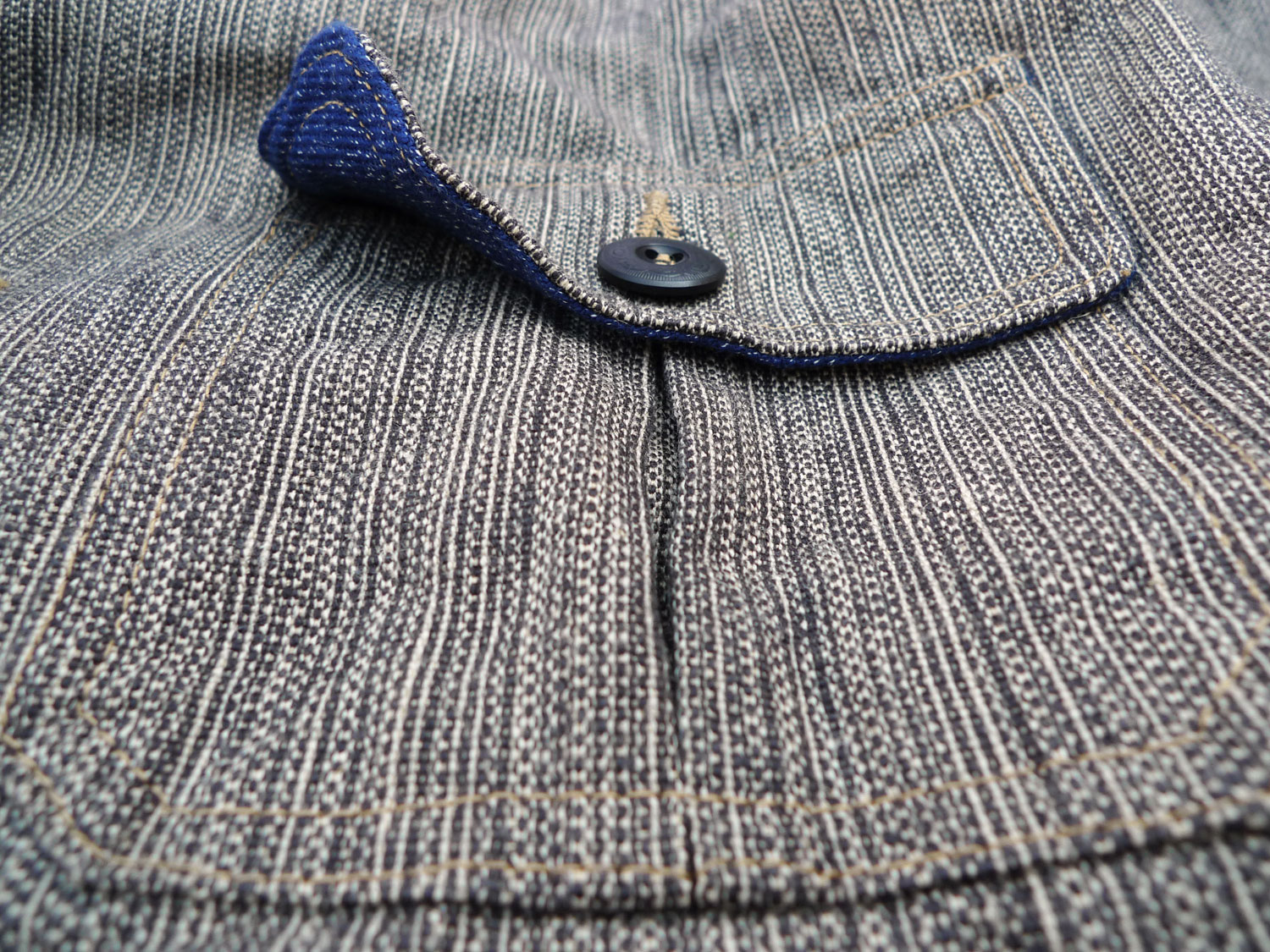 “Blouson El Americano” Indigo corduroy, Duck canvas & Stripe covert ...