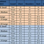 Size Chart Lot D-E