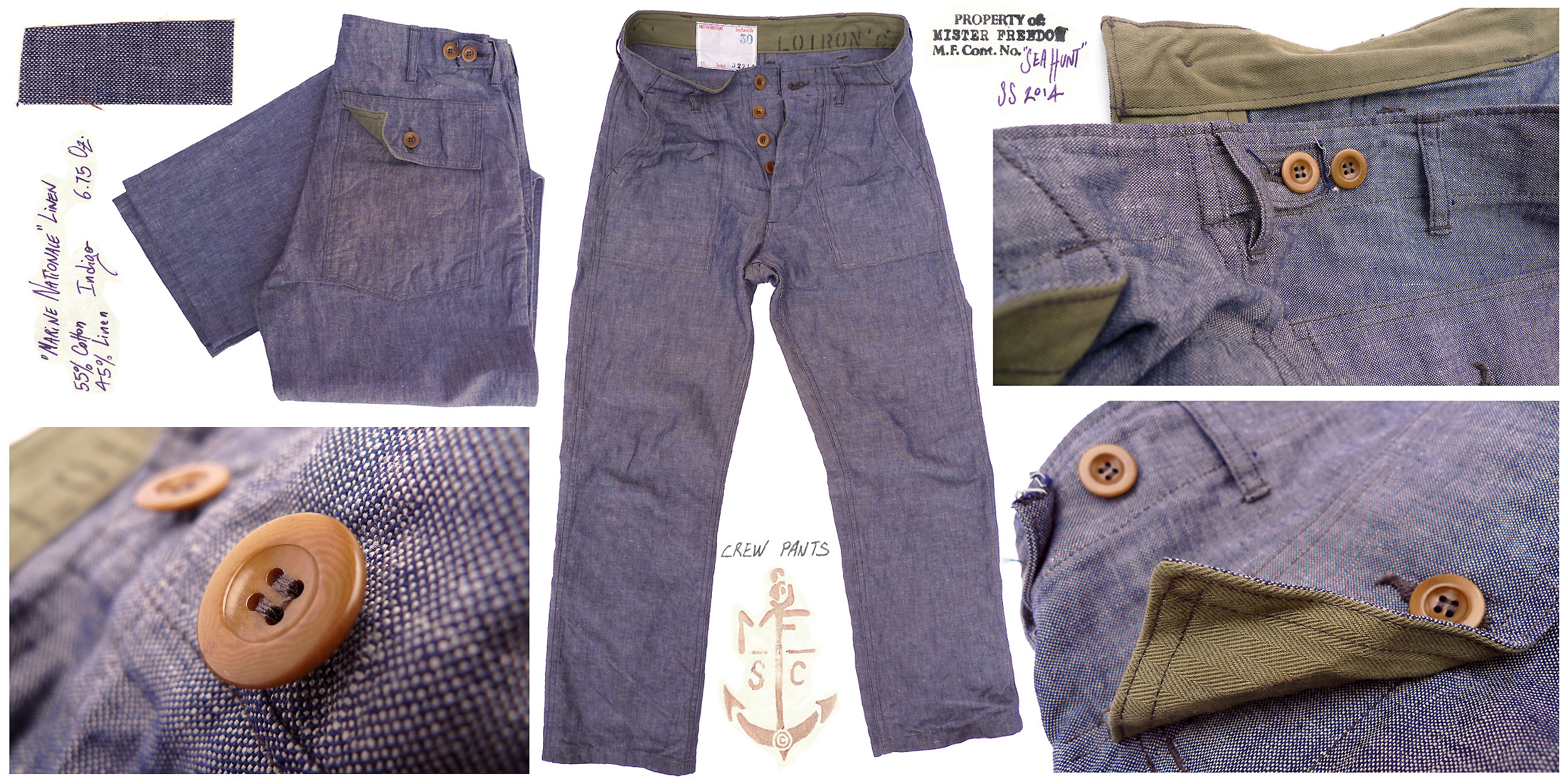 The CREW PANTS, mfsc “Sea Hunt”, Spring 