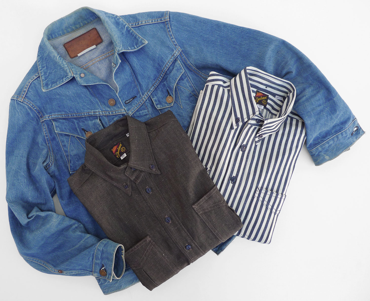 Mister Freedom® BERKELEY pull-over shirt, NOS fabrics, Ticking Twill ...