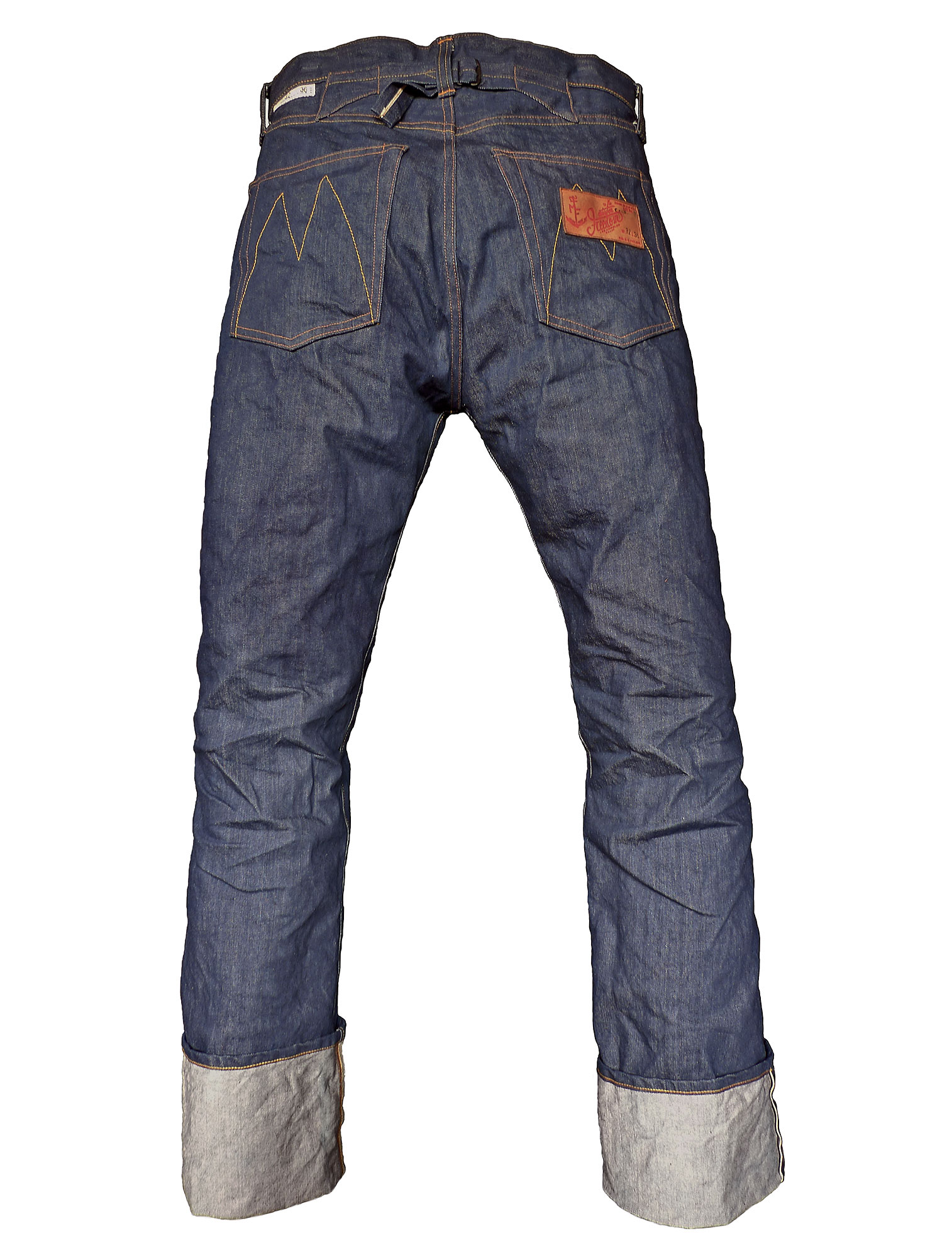 cinch back selvedge jeans