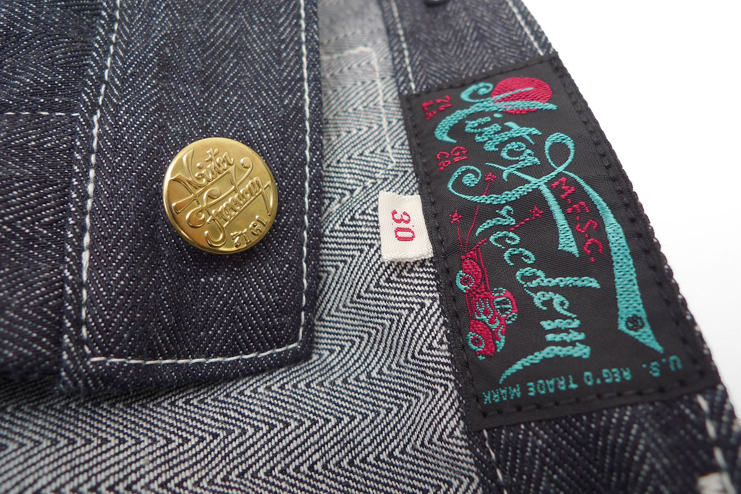 Mister Freedom® “McKARSTEN” Trousers, indigo métis & HBT denim