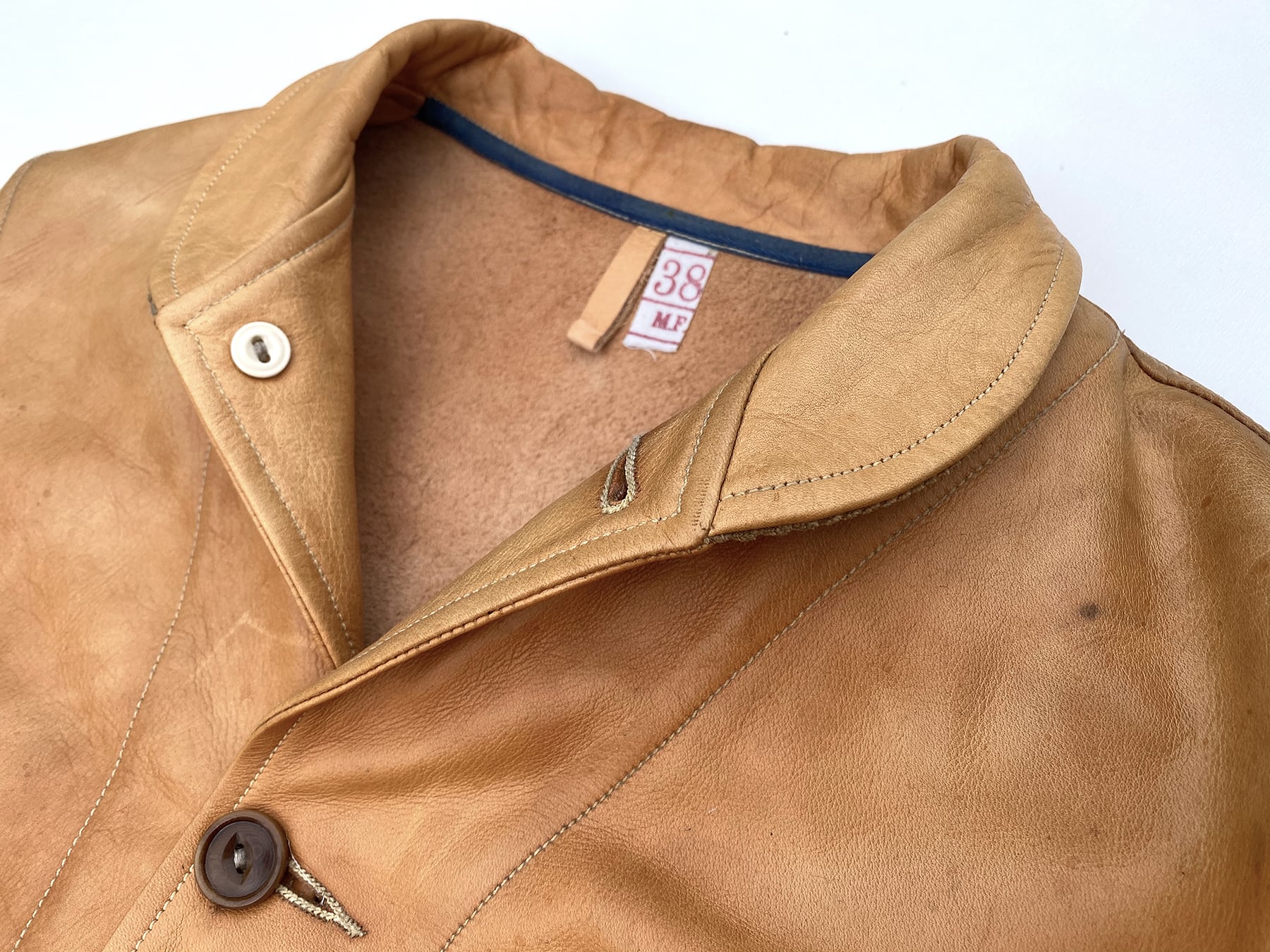 Mister Freedom® Campus jacket, natural veg-tan cowhide, Special ...