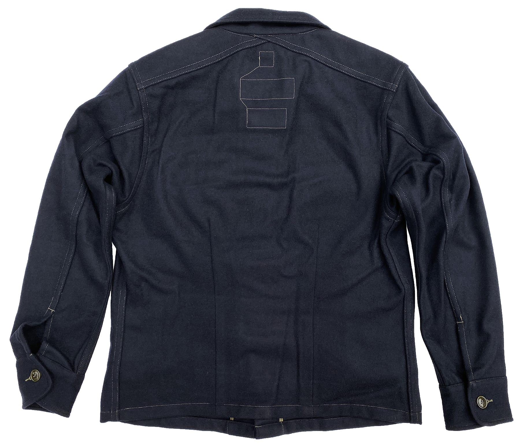 Mister Freedom® MF51 Field Shirt, navy blue & indigo blue melton wool ...